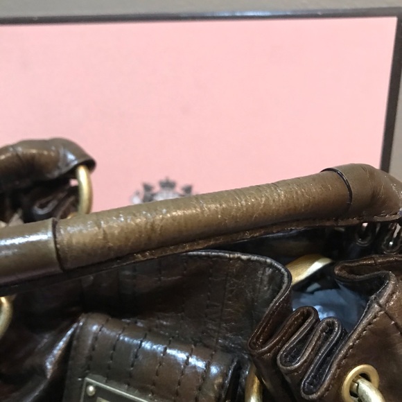 SOLD Juicy Couture vintage leather satchel cowhide USED - Picture 8 of 16